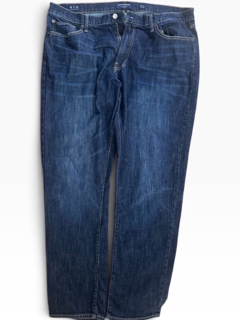 Lucky Brand 410 Athletic Straight Stretch Jeans Men Size 38x32 Dark Wash Denim
